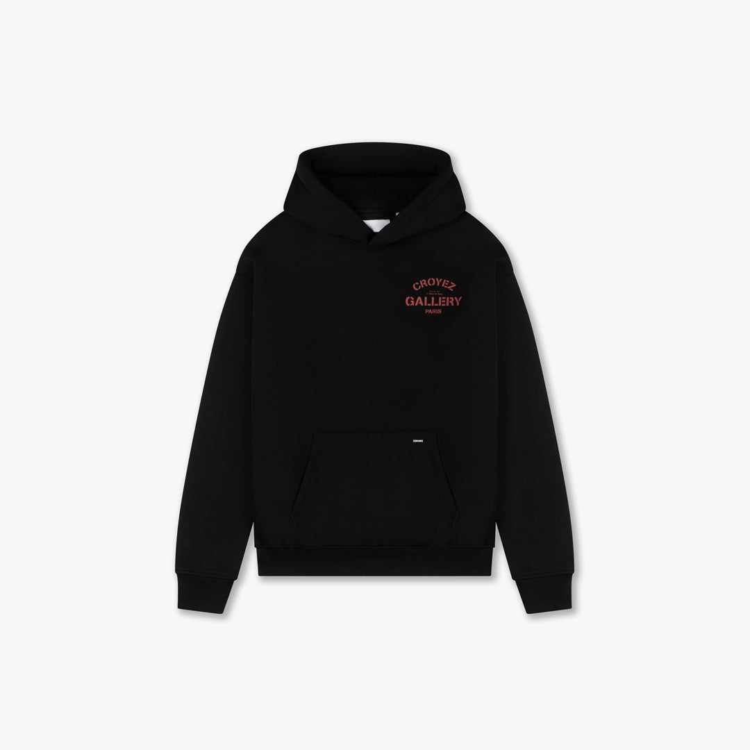 CROYEZ GALLERY HOODIE - BLACK/RED