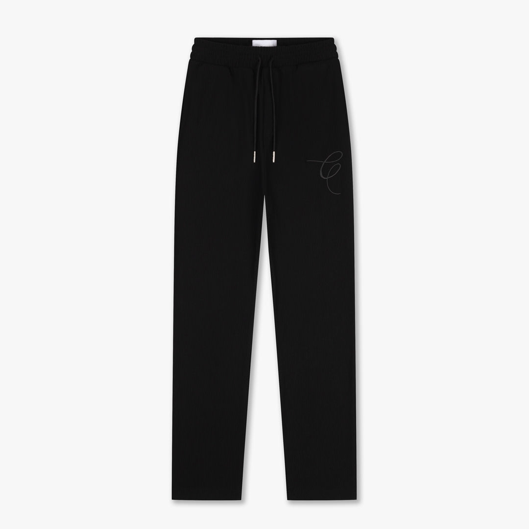 CROYEZ RIBBED STRAIGHT LEG PANTS | BLACK