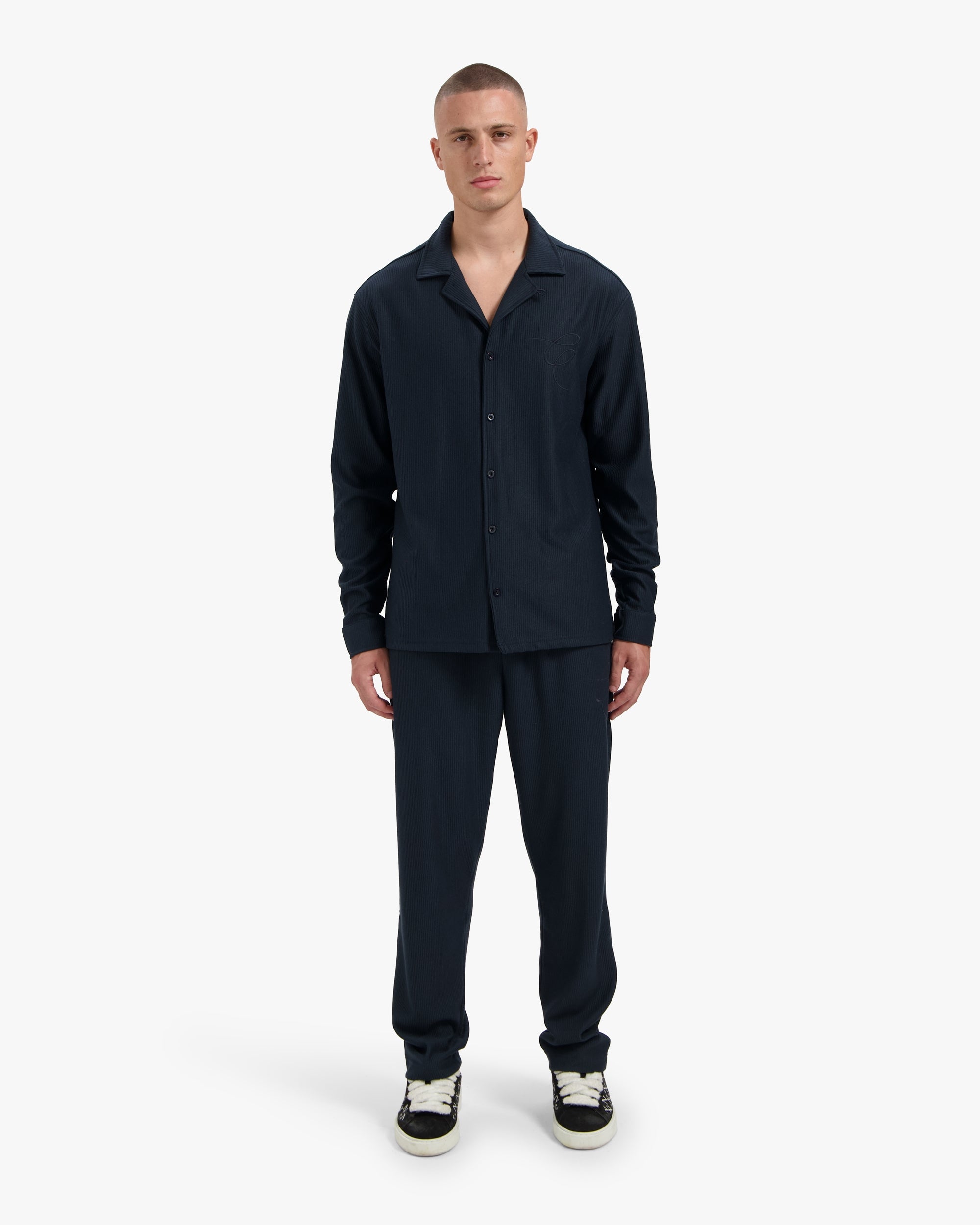 Croyez Ribbed Longsleeve Shirt | Navy