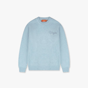 CROYEZ SCRIPT KNIT SWEATER | LIGHT BLUE