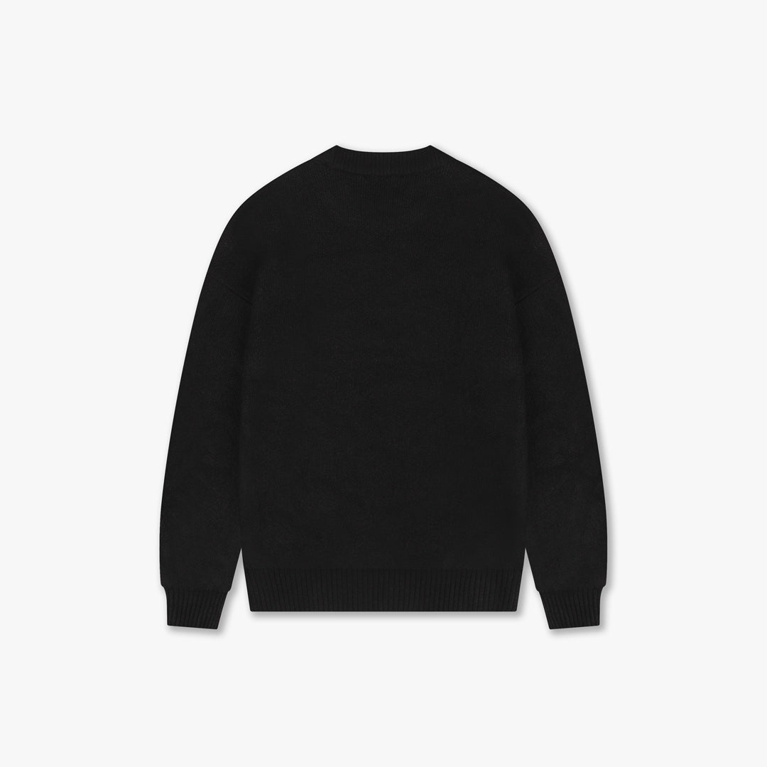 CROYEZ HEART KNIT SWEATER - BLACK