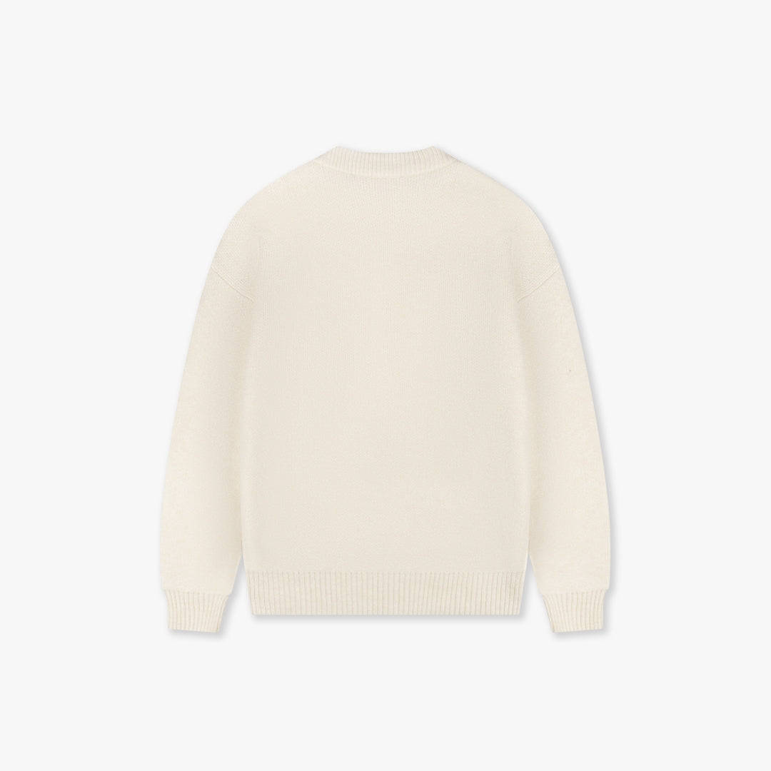 CROYEZ HEART KNIT SWEATER - OFF-WHITE