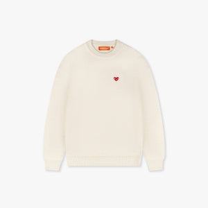 CROYEZ HEART KNIT SWEATER | OFF-WHITE