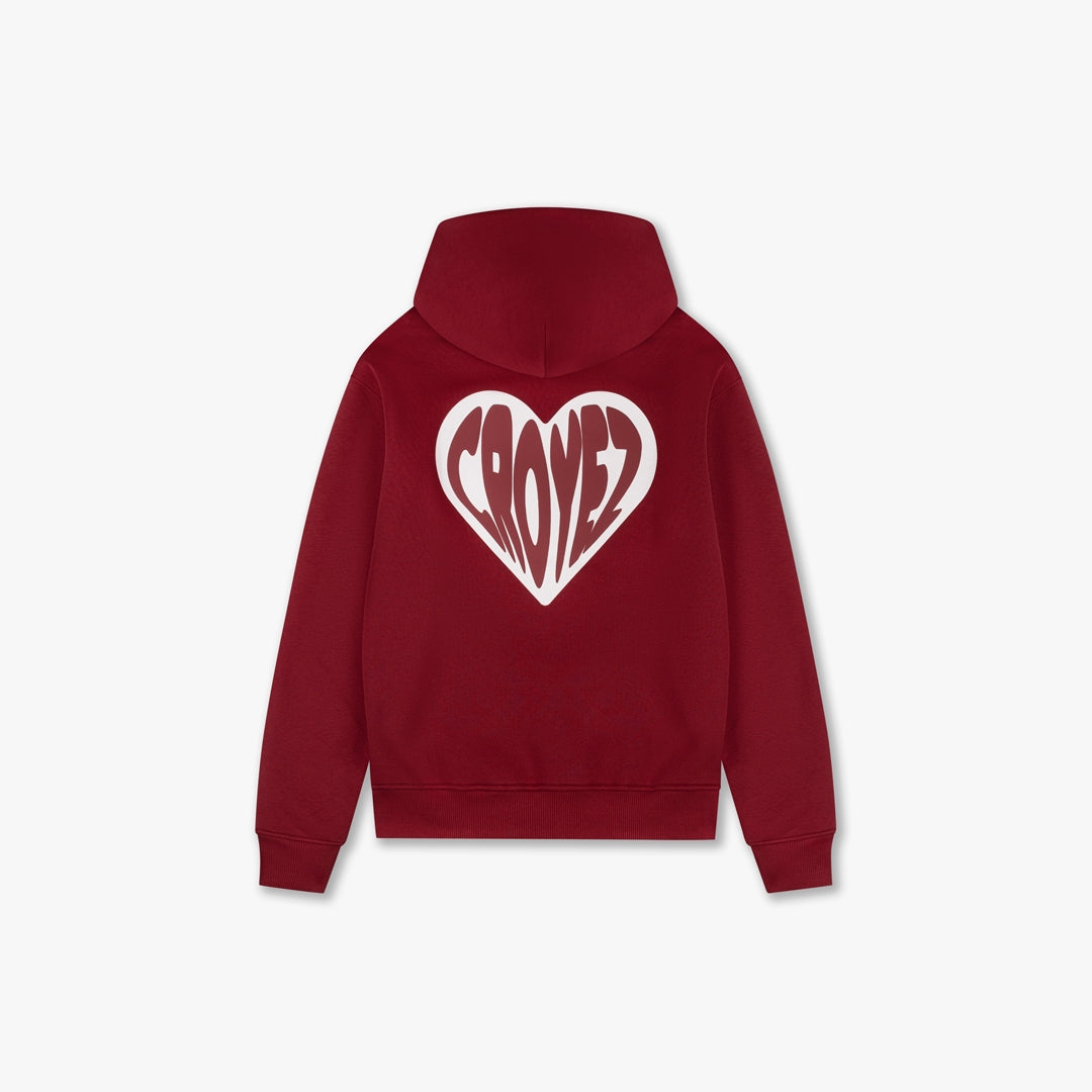 CROYEZ PUFFED HEART HOODIE - RED