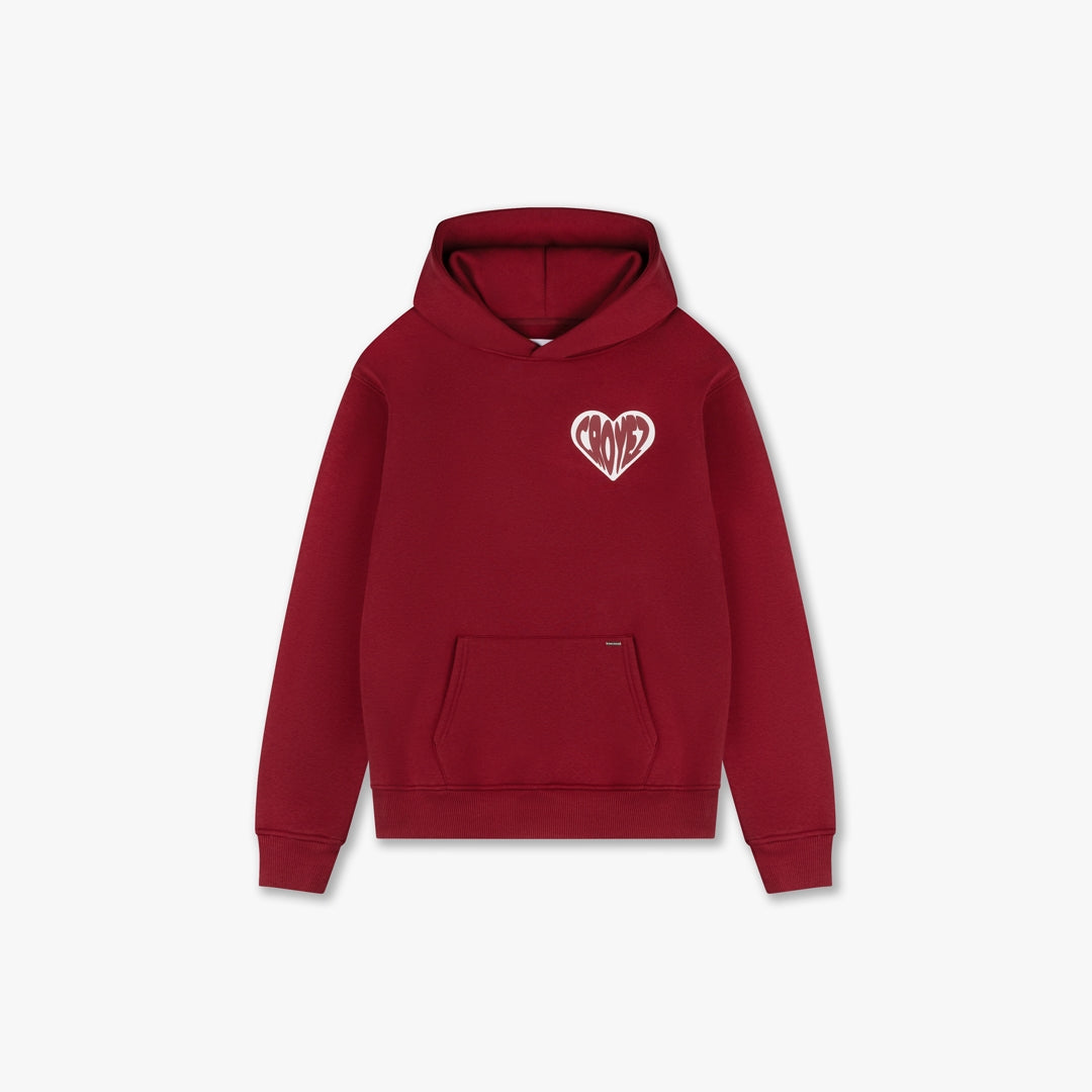 CROYEZ PUFFED HEART HOODIE - RED