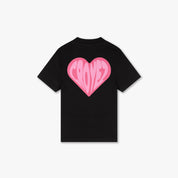 CROYEZ PUFFED HEART T-SHIRT | BLACK/PINK