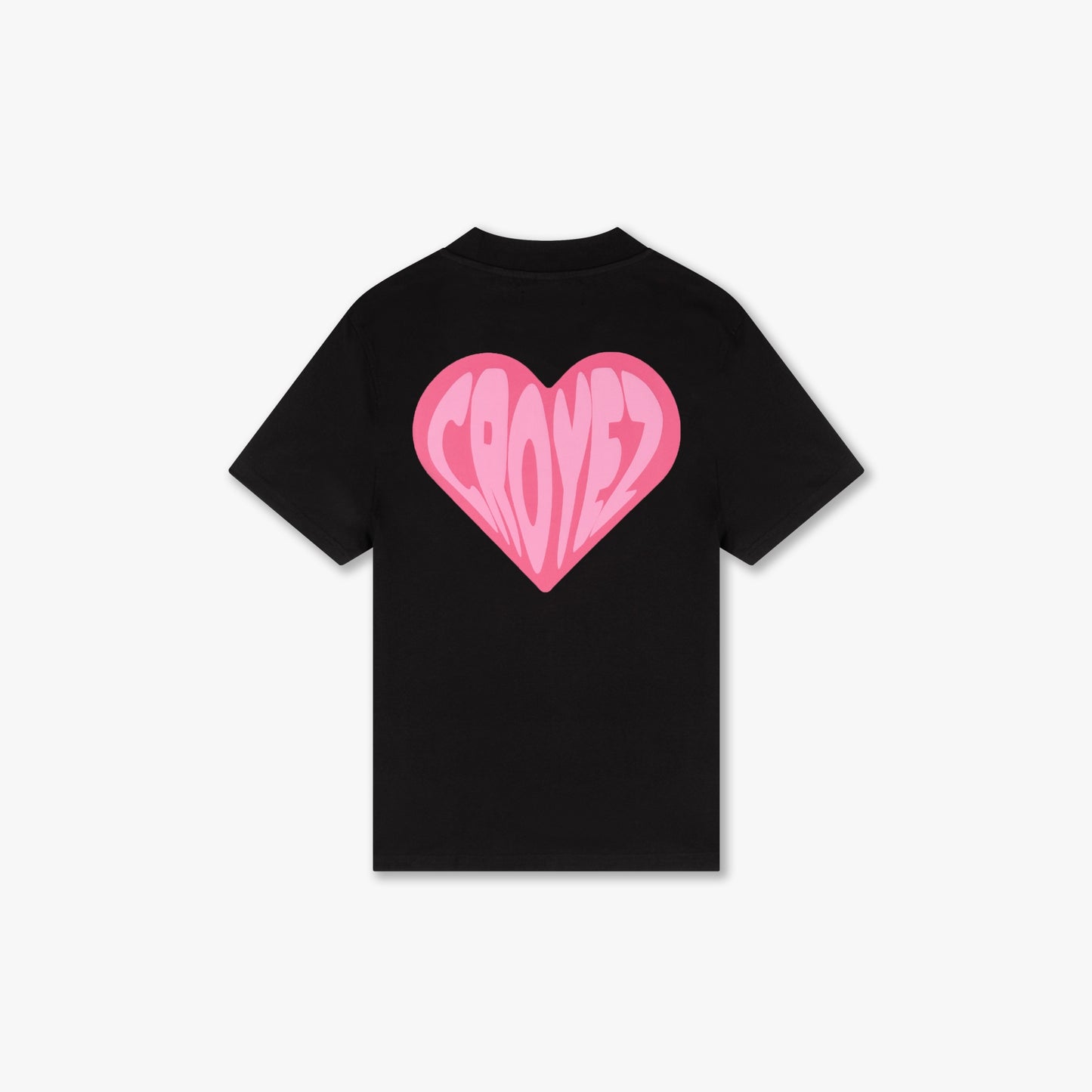 CROYEZ PUFFED HEART T-SHIRT - BLACK/PINK