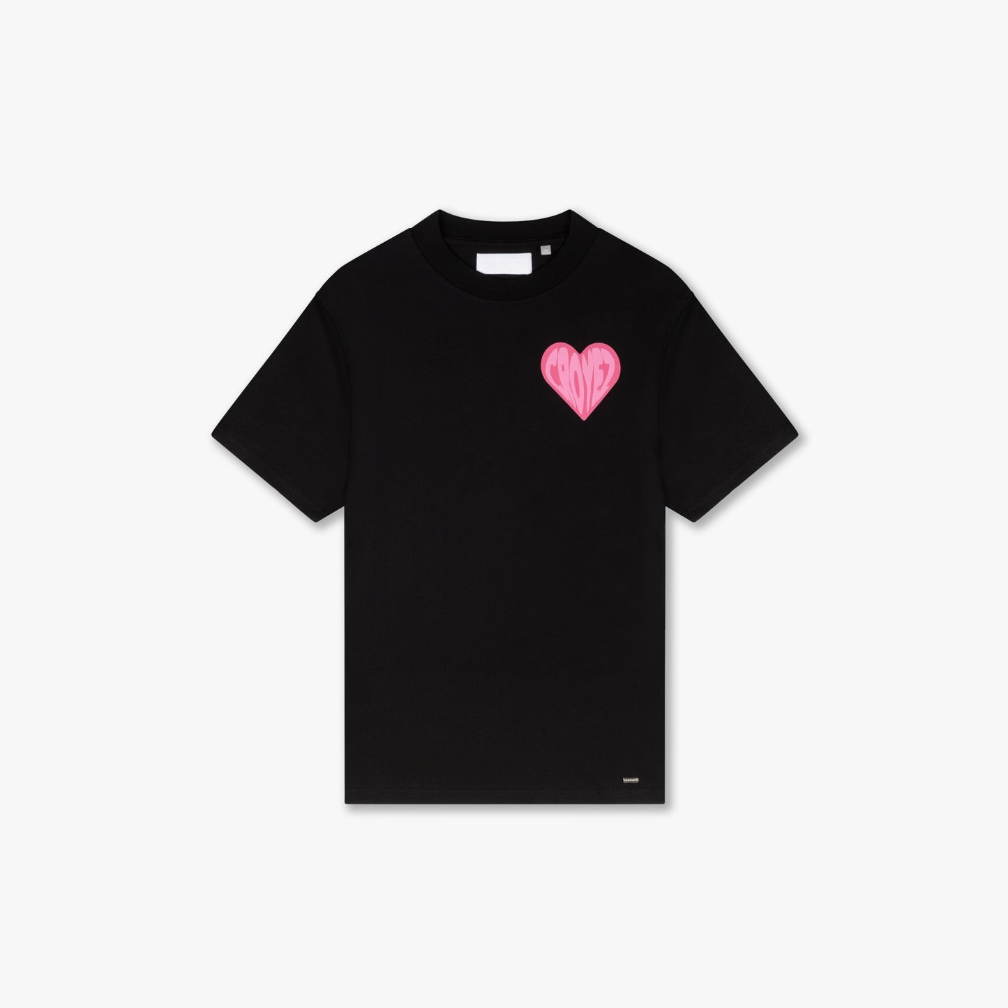 CROYEZ PUFFED HEART T-SHIRT - BLACK/PINK