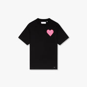 CROYEZ PUFFED HEART T-SHIRT | BLACK/PINK