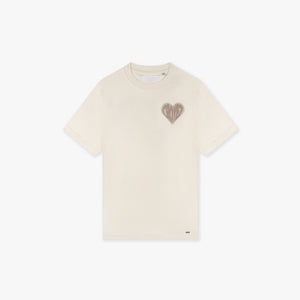 CROYEZ PUFFED HEART T-SHIRT | OFF-WHITE/BEIGE