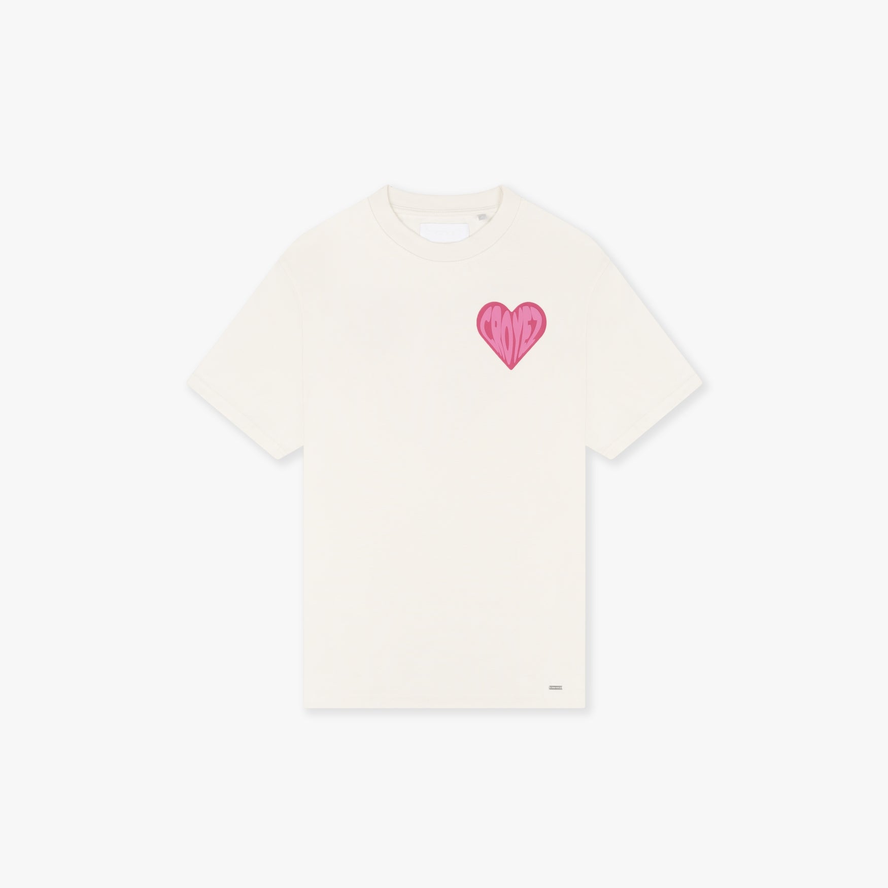  CROYEZ PUFFED HEART T-SHIRT | OFF-WHITE/PINK