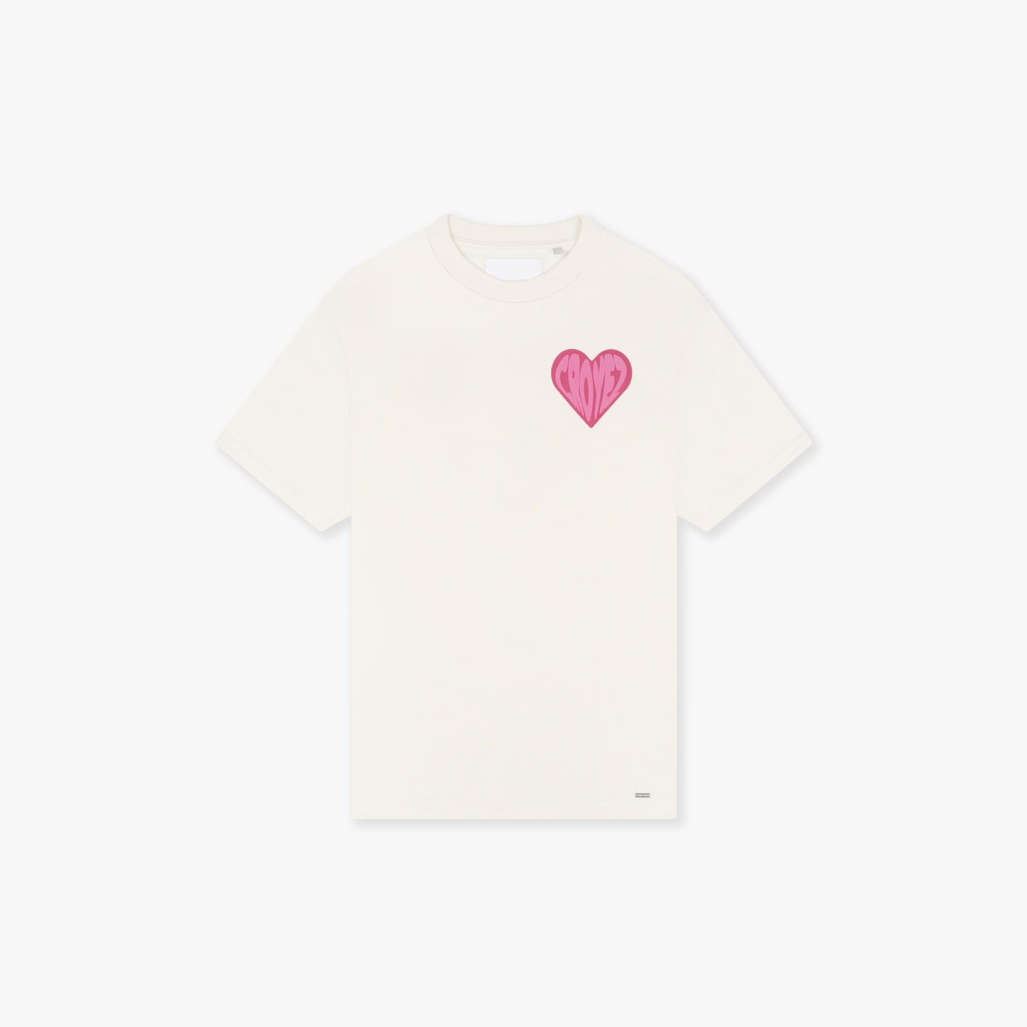 CROYEZ PUFFED HEART T-SHIRT - OFF-WHITE/PINK