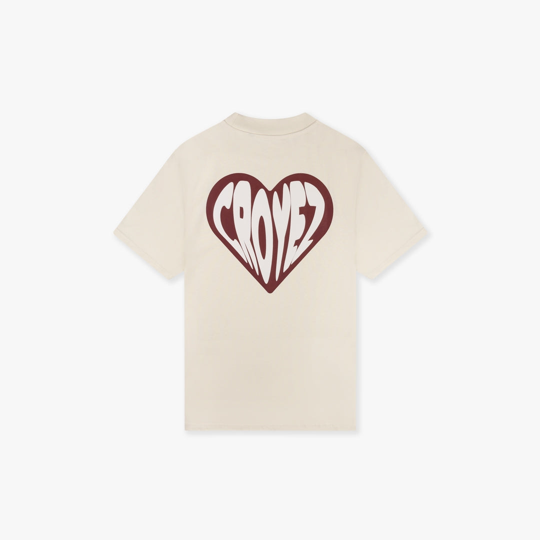 CROYEZ PUFFED HEART T-SHIRT - OFF-WHITE