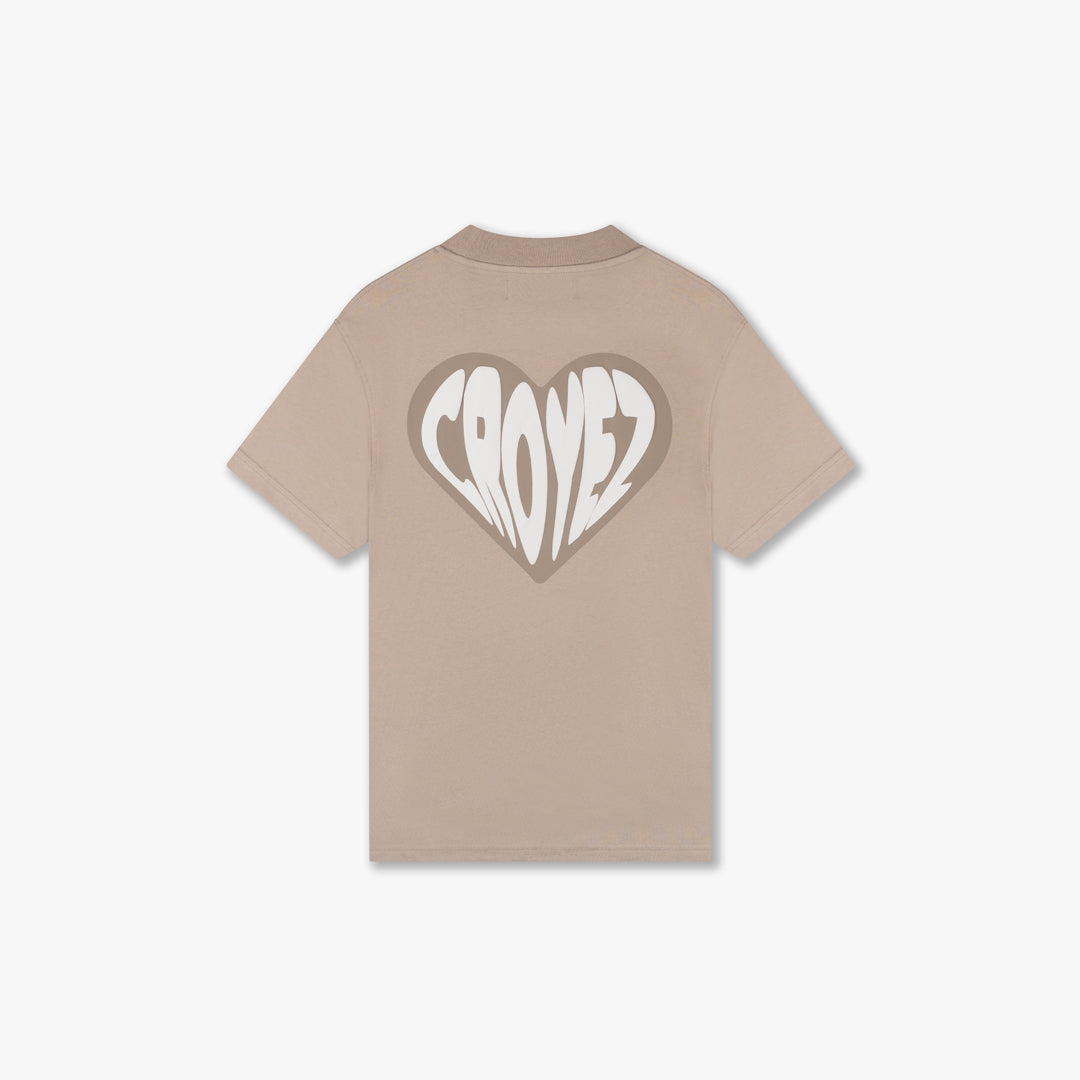 CROYEZ PUFFED HEART T-SHIRT - SAND