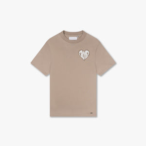 CROYEZ PUFFED HEART T-SHIRT | SAND