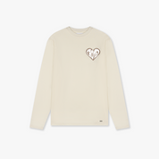CROYEZ PUFFED HEART LONGSLEEVE T-SHIRT | OFF-WHITE/BEIGE