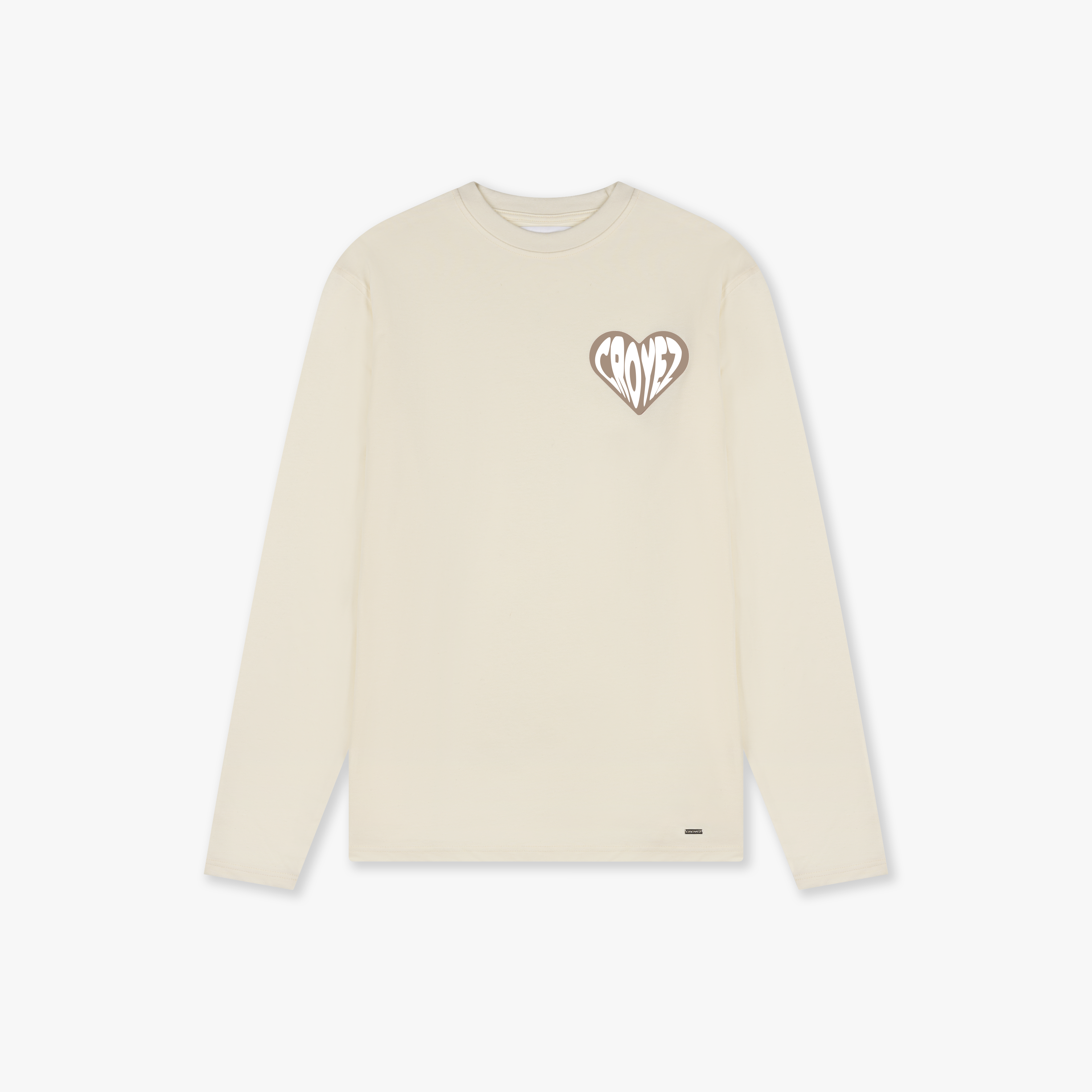 CROYEZ PUFFED HEART LONGSLEEVE T-SHIRT | OFF-WHITE/BEIGE