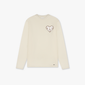 CROYEZ PUFFED HEART LONGSLEEVE T-SHIRT | OFF-WHITE/BEIGE
