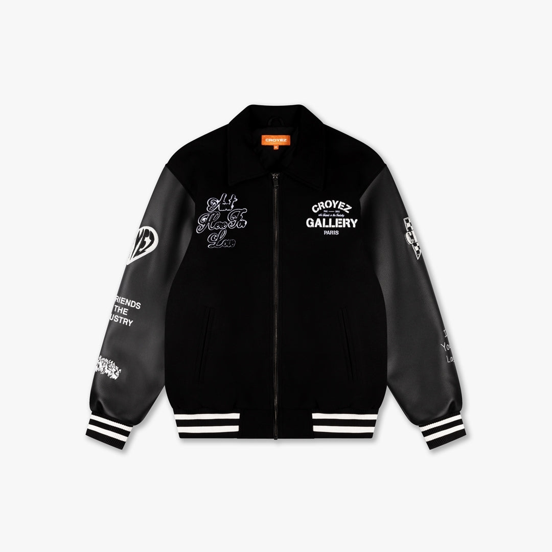 Croyez Artwork Varsity Jacket | Black - Croyez