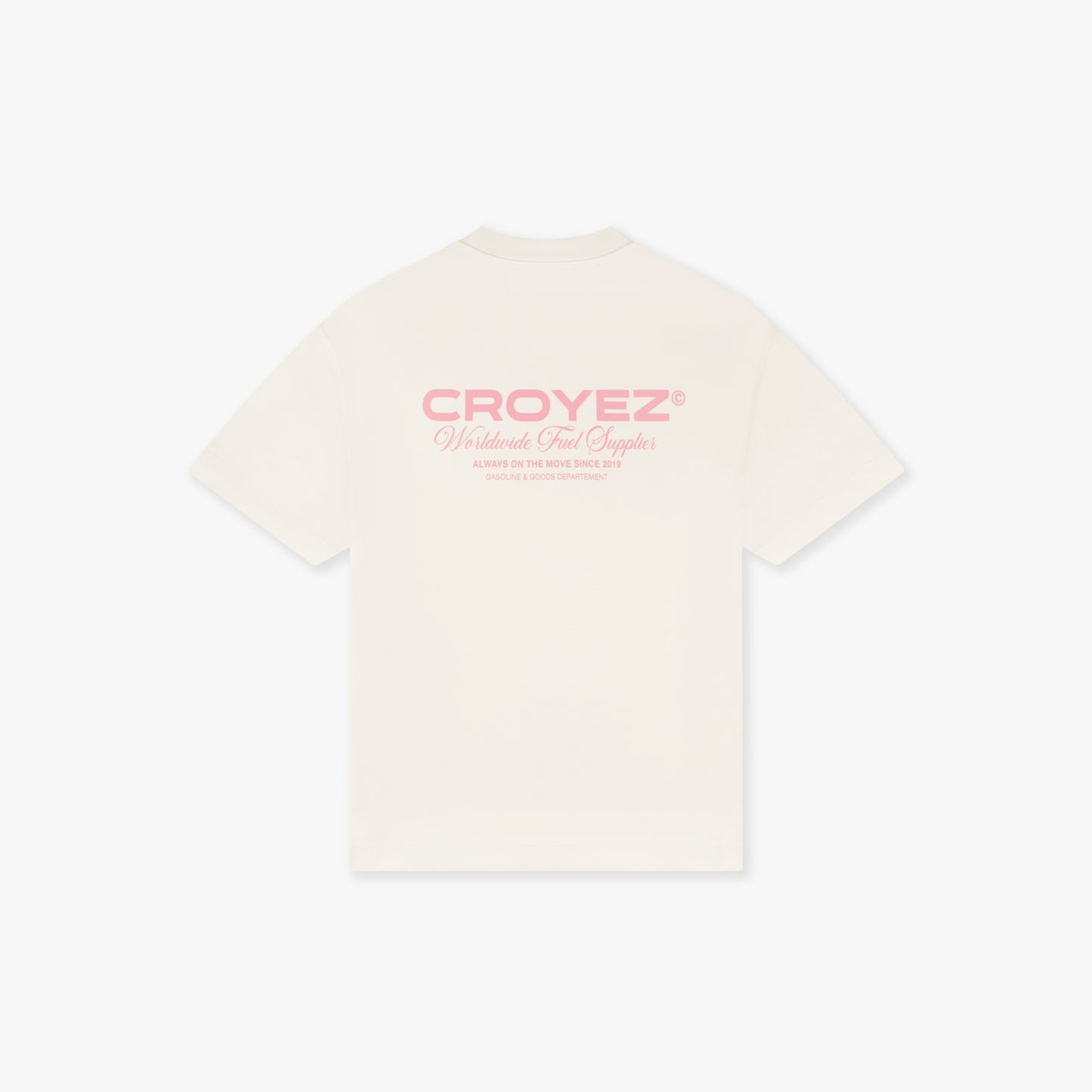 CROYEZ WORLDWIDE SUPPLIER T-SHIRT - OFF-WHITE/PINK