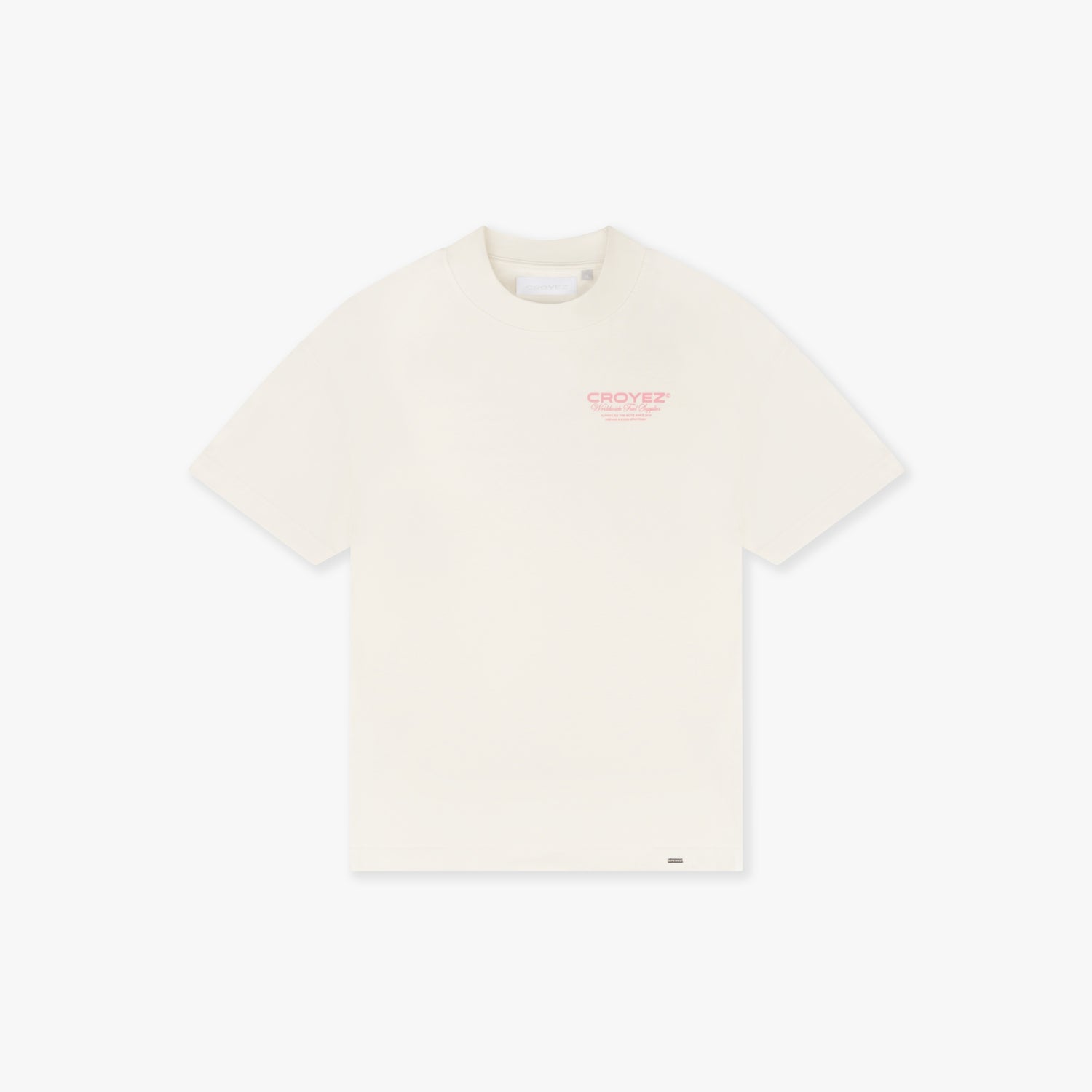 CROYEZ WORLDWIDE SUPPLIER T-SHIRT - OFF-WHITE/PINK