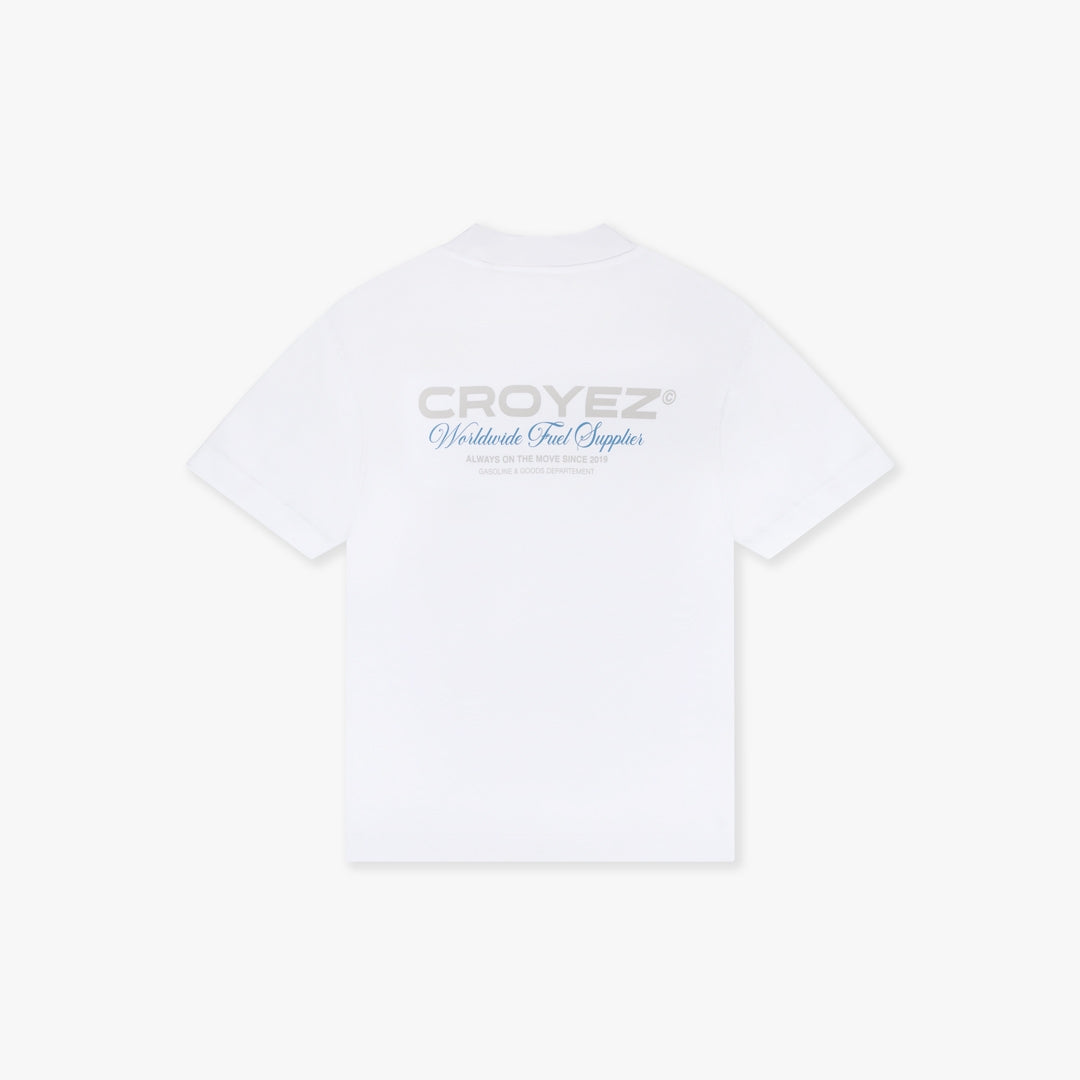 CROYEZ WORLDWIDE SUPPLIER T-SHIRT - WHITE/COBALT BLUE