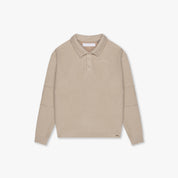 CROYEZ FLEECE POLO SWEATER | SAND