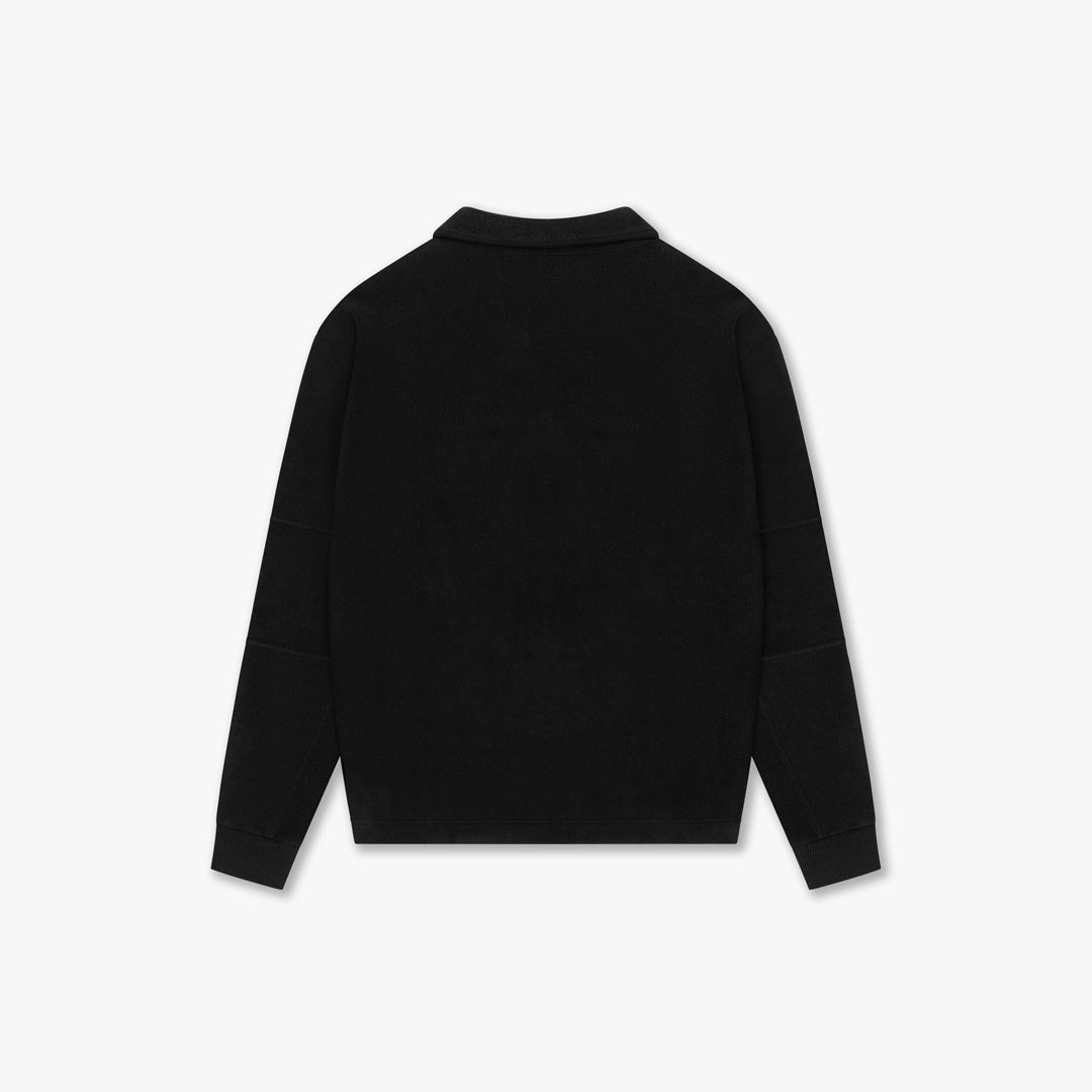 CROYEZ FLEECE POLO SWEATER | BLACK