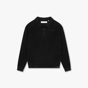 CROYEZ FLEECE POLO SWEATER | BLACK