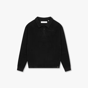 CROYEZ FLEECE POLO SWEATER | BLACK