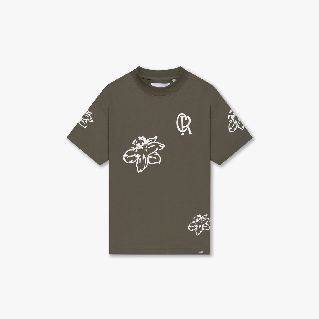  CROYEZ FLOWER T-SHIRT | DUSTY OLIVE