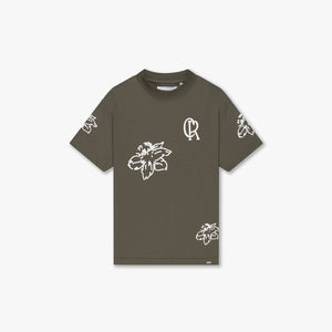 CROYEZ FLOWER T-SHIRT | DUSTY OLIVE