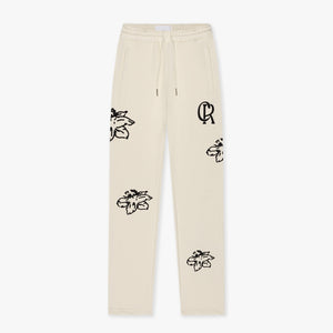 CROYEZ STRAIGHT LEG FLOWER SWEATPANTS | OFF-WHITE