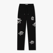 CROYEZ STRAIGHT LEG FLOWER SWEATPANTS | BLACK
