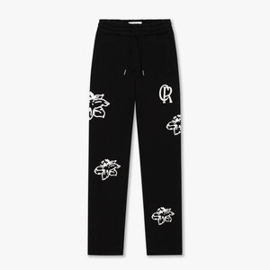 CROYEZ STRAIGHT LEG FLOWER SWEATPANTS | BLACK