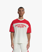 Croyez Jersey Sport T-Shirt | Off-White/Red