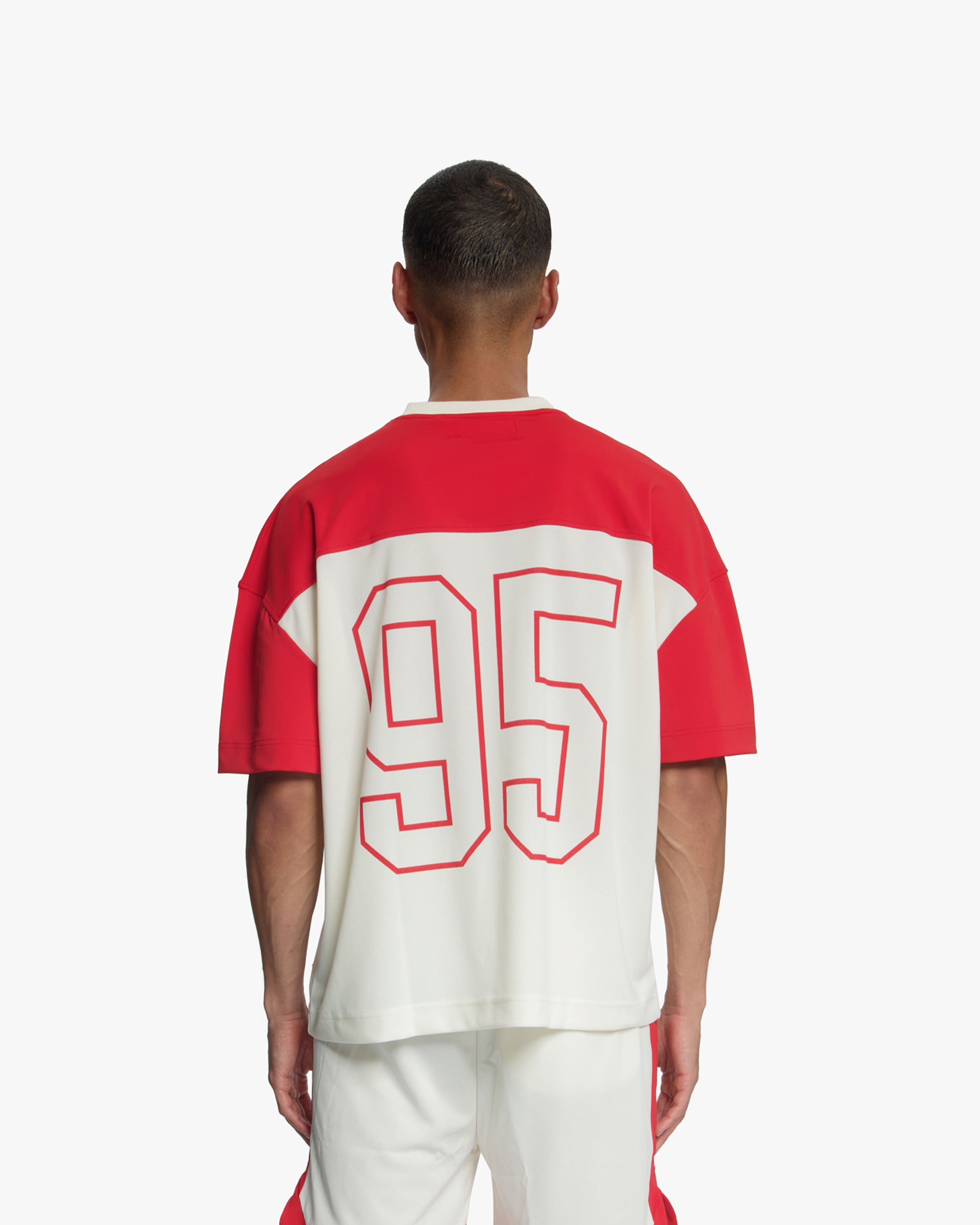 Croyez Jersey Sport T-Shirt | Off-White/Red
