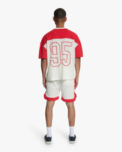 Croyez Jersey Sport Shorts | Off-White/Red