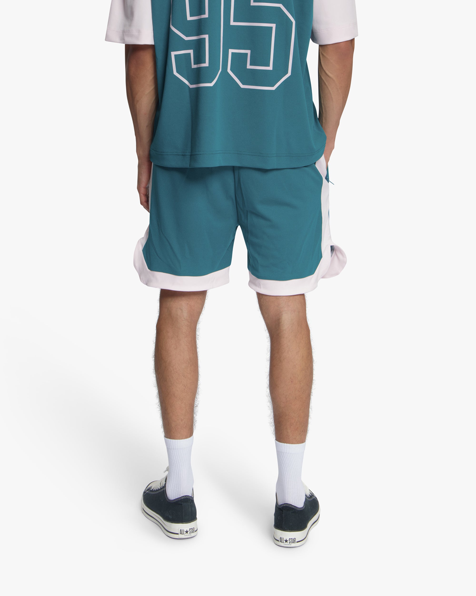 Croyez Jersey Sport Shorts | Dark Teal/Pink