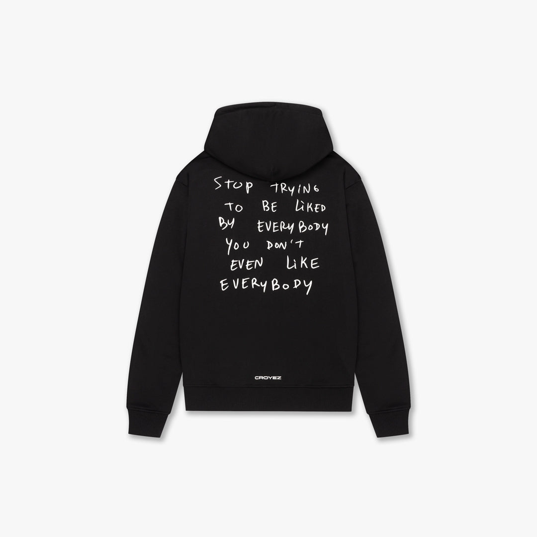 CROYEZ LIKED BY EVERYBODY ZIP HOODIE | BLACK