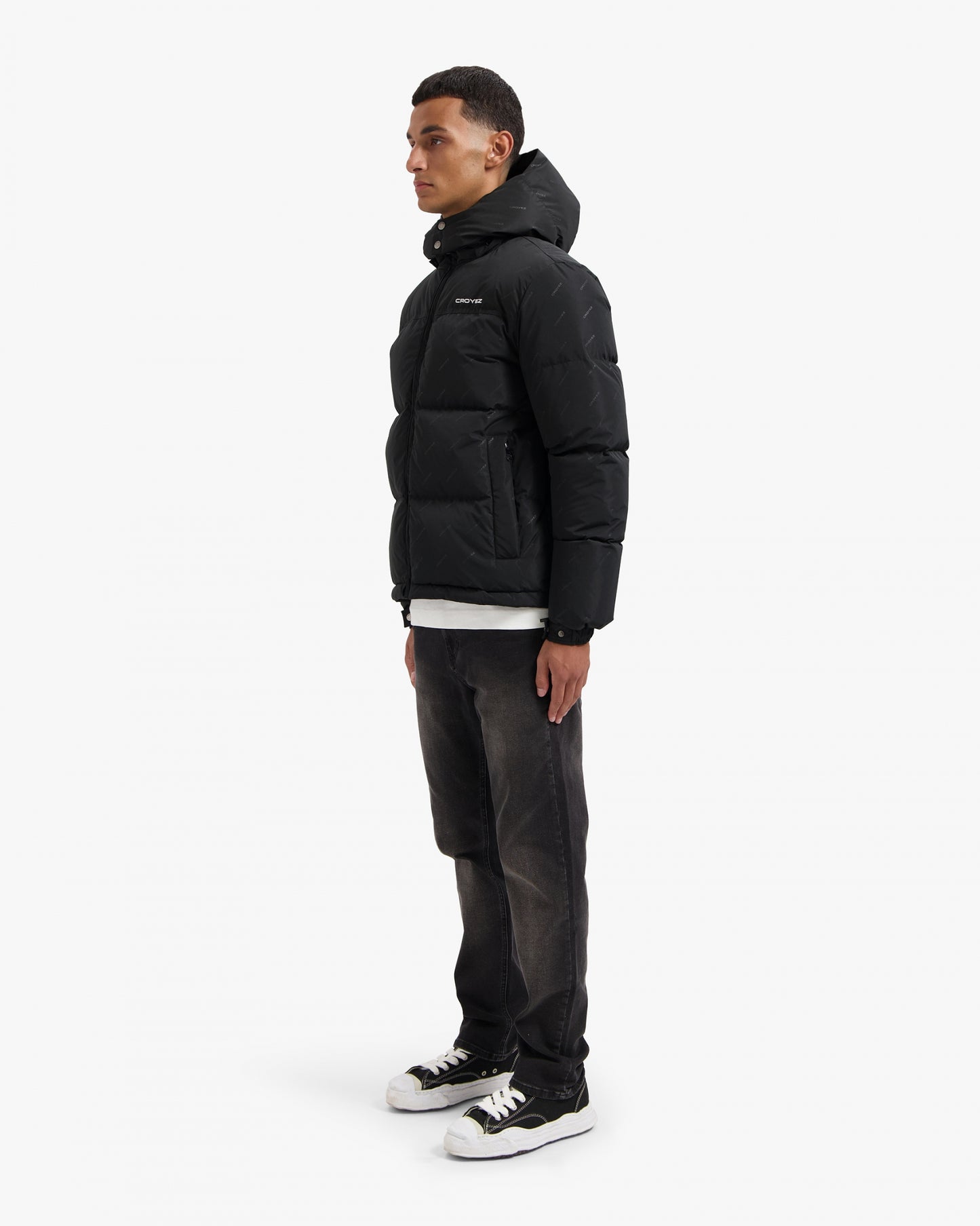 CROYEZ ALLOVER PUFFER JACKET - BLACK