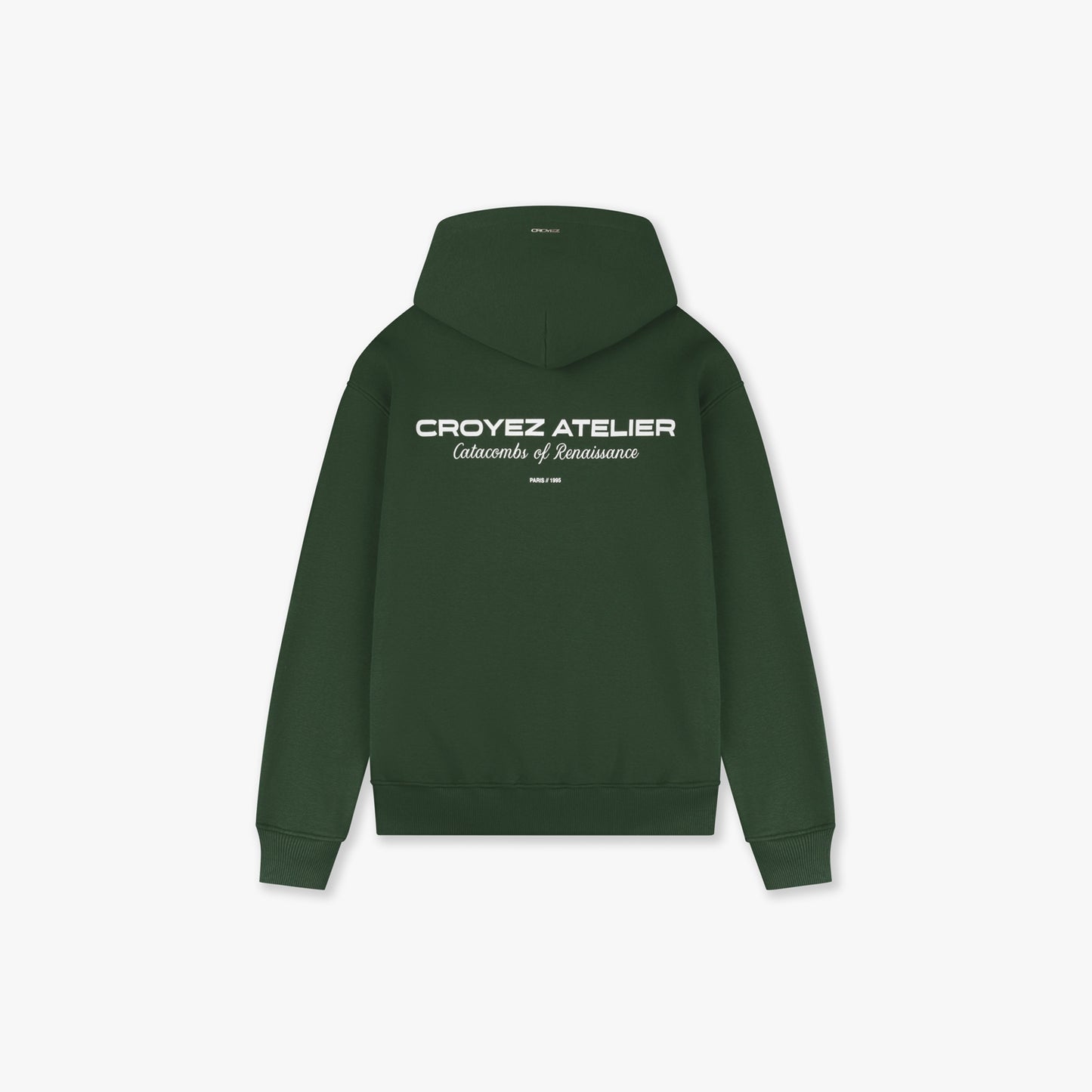 CROYEZ ATELIER HOODIE - DARK GREEN/WHITE