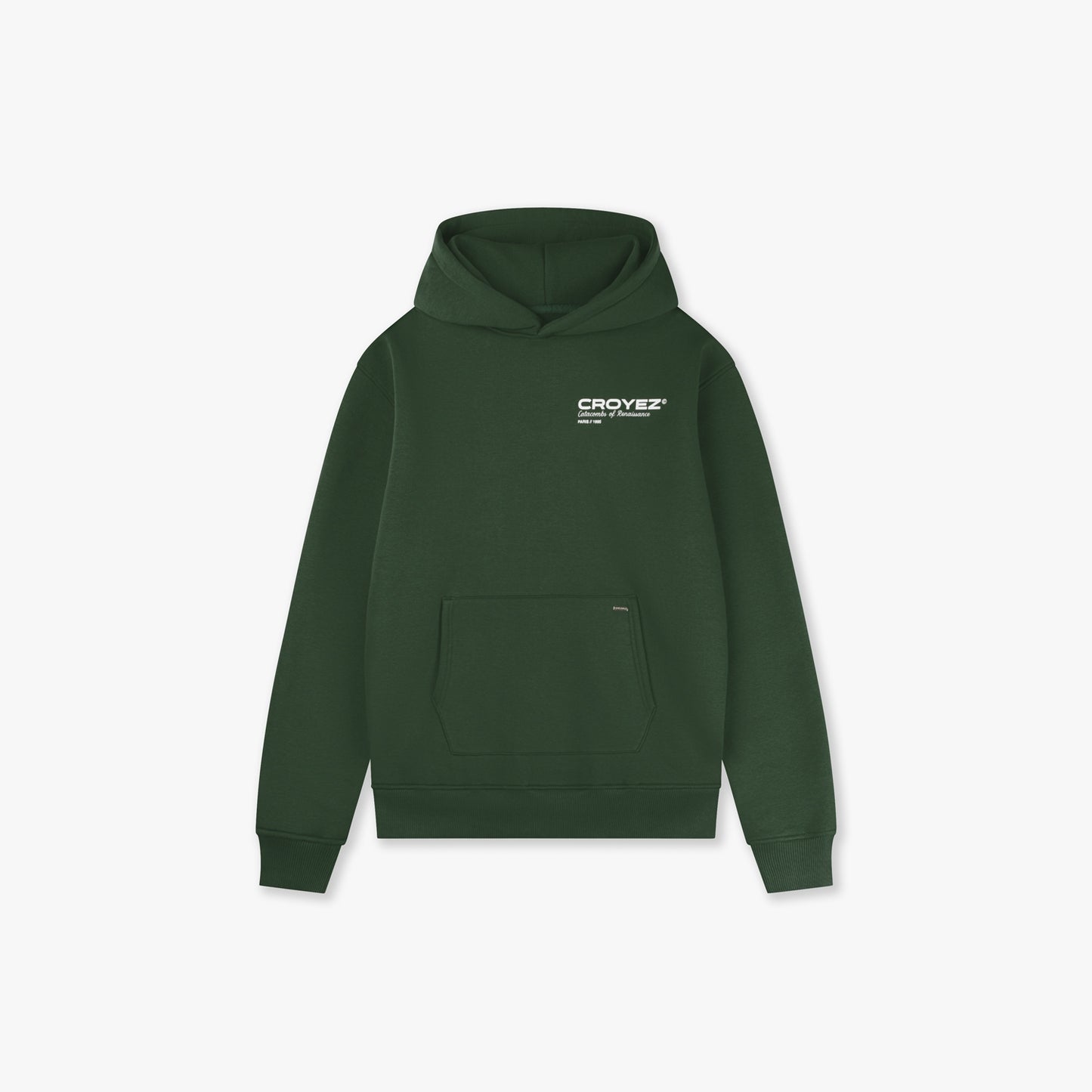 CROYEZ ATELIER HOODIE - DARK GREEN/WHITE