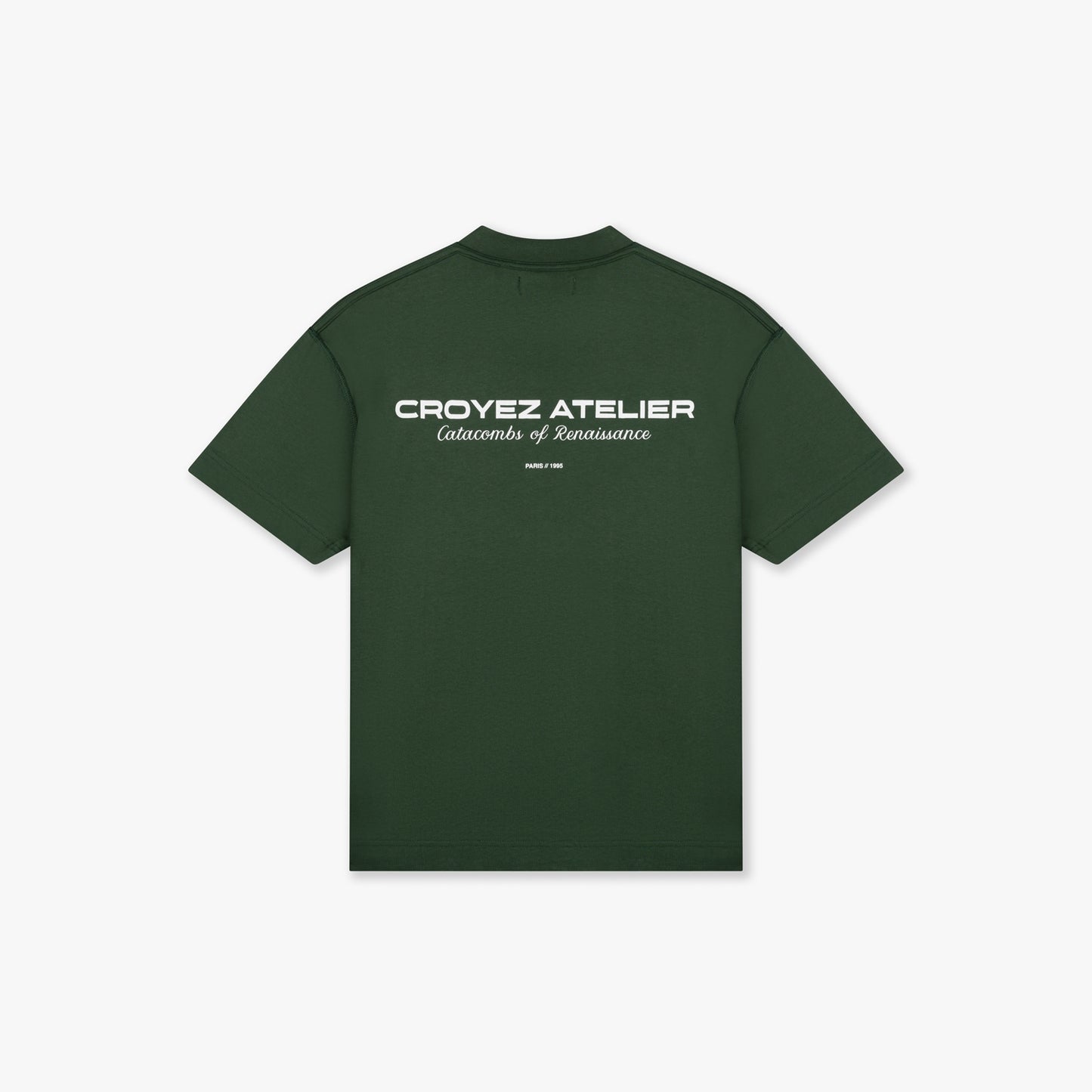 CROYEZ ATELIER T-SHIRT - DARK GREEN/WHITE