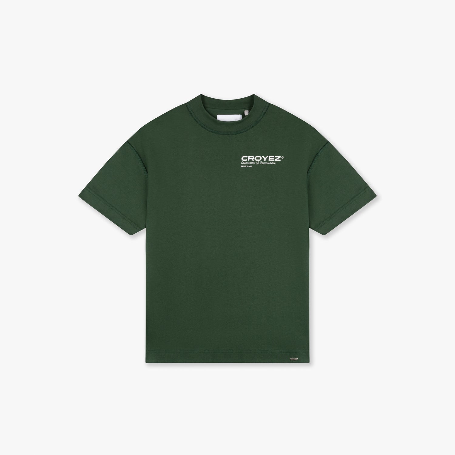 CROYEZ ATELIER T-SHIRT - DARK GREEN/WHITE