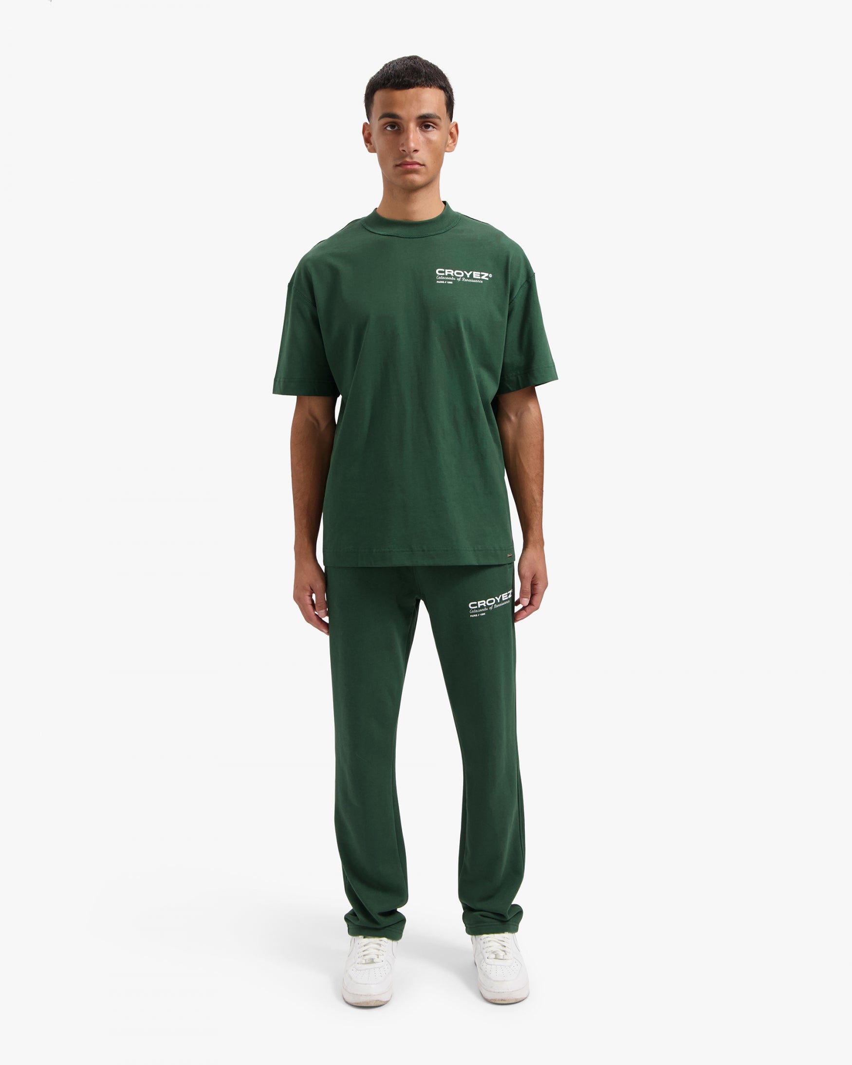 CROYEZ ATELIER SWEATPANTS | DARK GREEN/WHITE