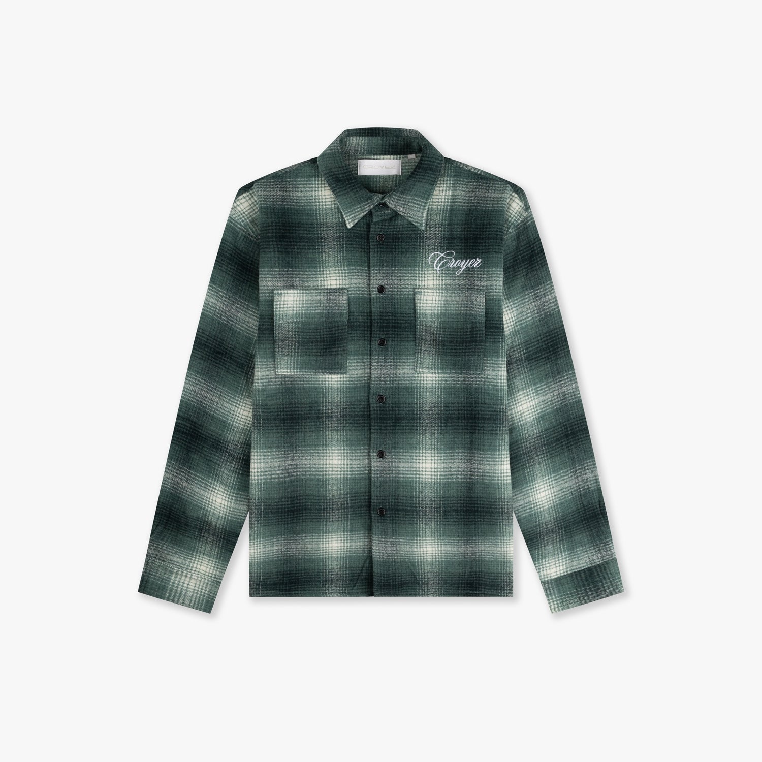 CR2-AW24-13-Croyez_Essence_Flannel_Shirt-Green-Black_Front.jpg