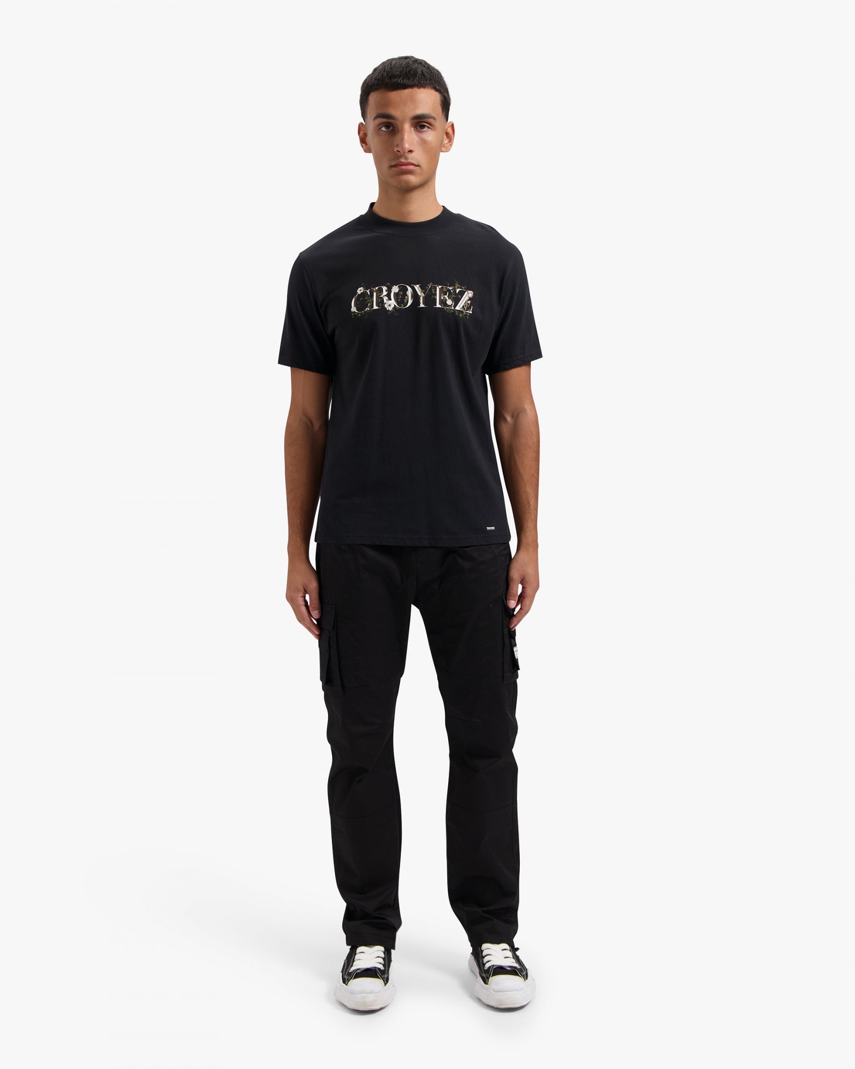CROYEZ CHROME FLOWER T-SHIRT | VINTAGE BLACK