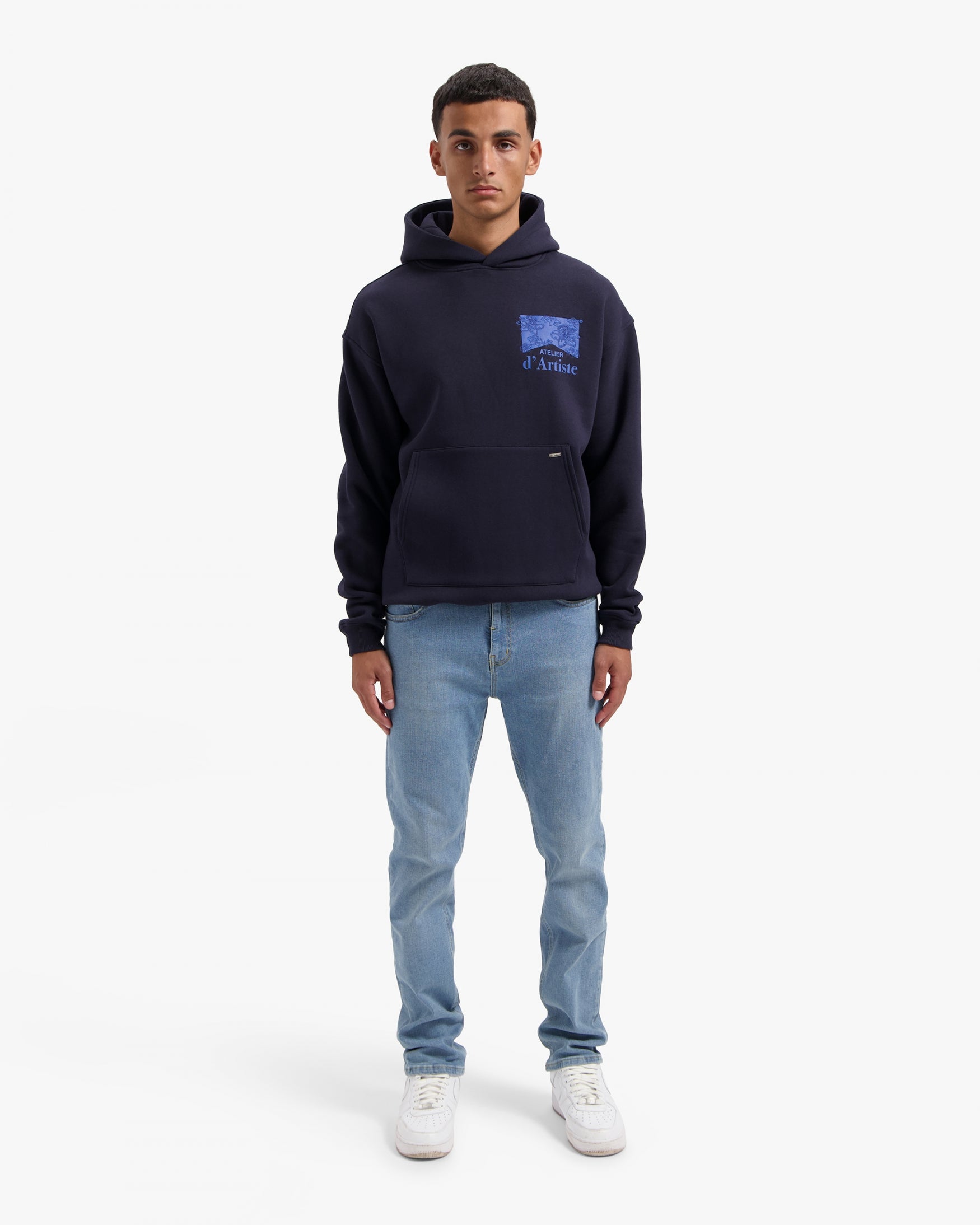 CROYEZ ATELIER FLOWER HOODIE | NAVY