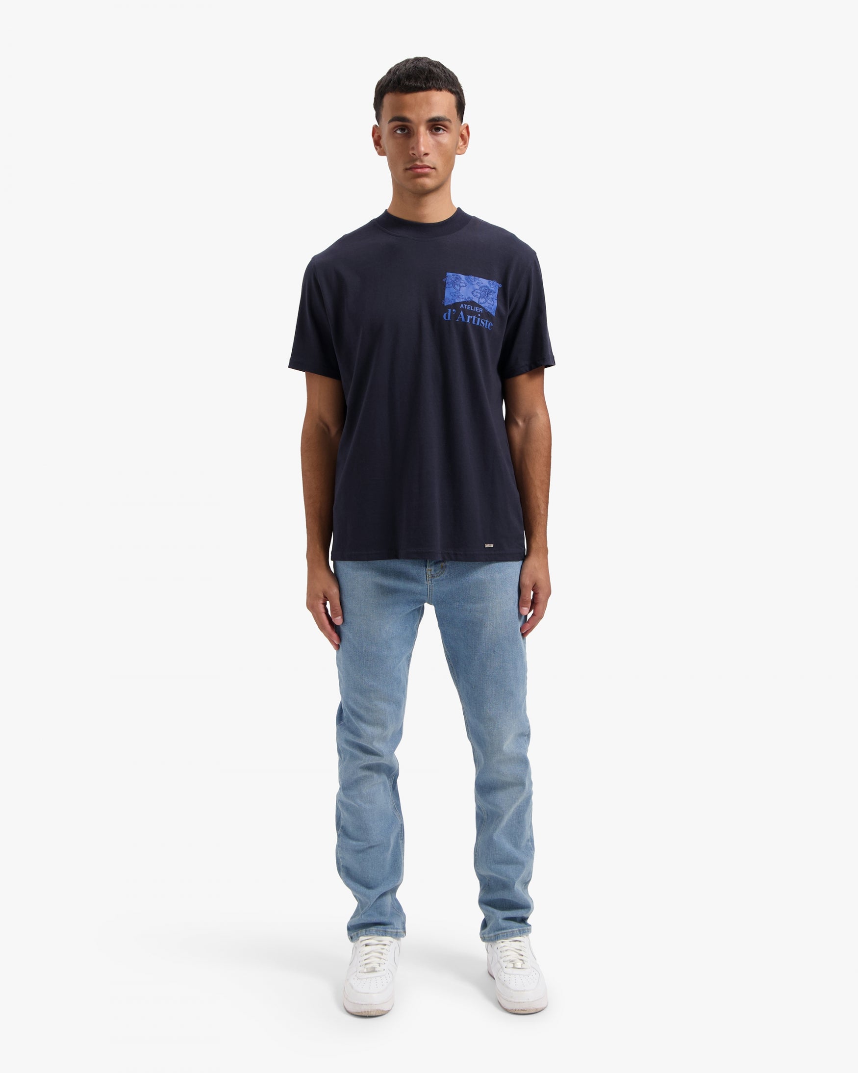 CROYEZ ATELIER FLOWER T-SHIRT | NAVY